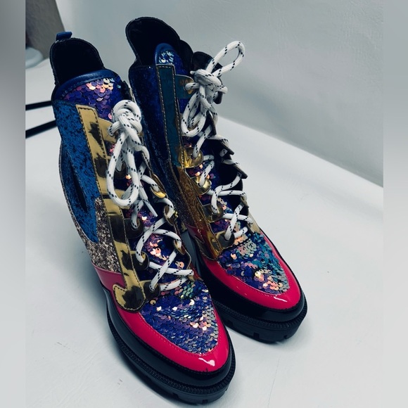 CAPPE ROBBIN SEQUINS ANKLE BOOTS SIZE 11 - Picture 1 of 8